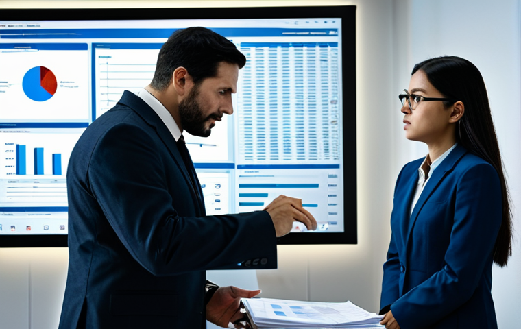 A professional man and woman, both fully clothed in modest business attire. The image is a split frame: on the left, the woman appears frustrated amidst stacks of traditional paper feedback forms in a dimly lit, cluttered office corner; on the right, the man is engaged, looking at a vibrant, interactive digital dashboard on a large screen in a bright, modern, minimalist office space, showing real-time feedback data. The mood on the left is overwhelmed, while on the right it is insightful and proactive. Professional photography, high resolution, detailed, cinematic lighting, fully clothed, appropriate attire, safe for work, perfect anatomy, correct proportions, natural pose, well-formed hands, proper finger count, natural body proportions, professional, modest, family-friendly, appropriate content.